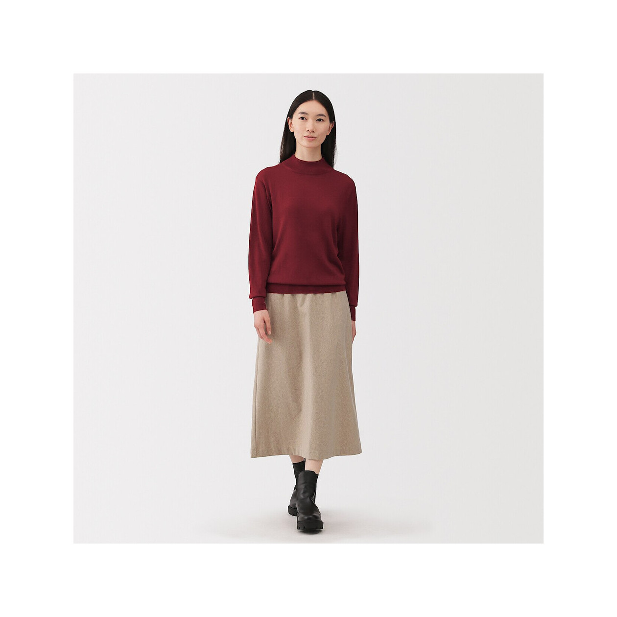 Półgolf niegryzący wełniany czerwony