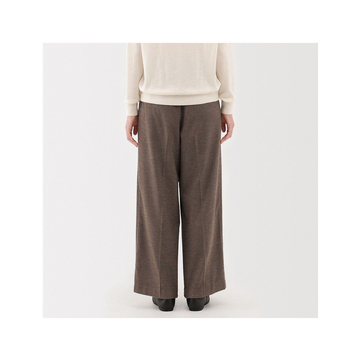 Spodnie szerokie z wełną czarne