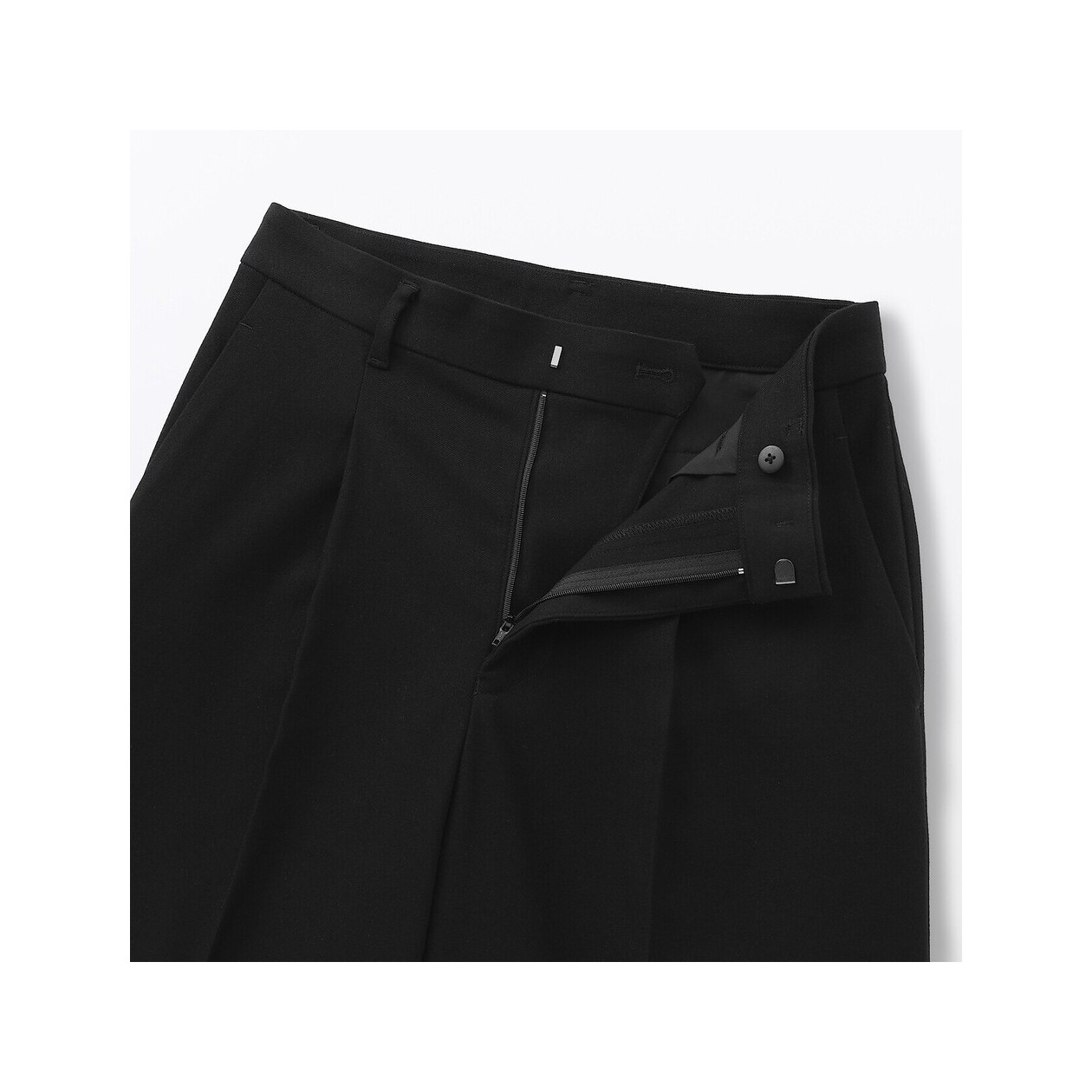 Spodnie szerokie z wełną czarne