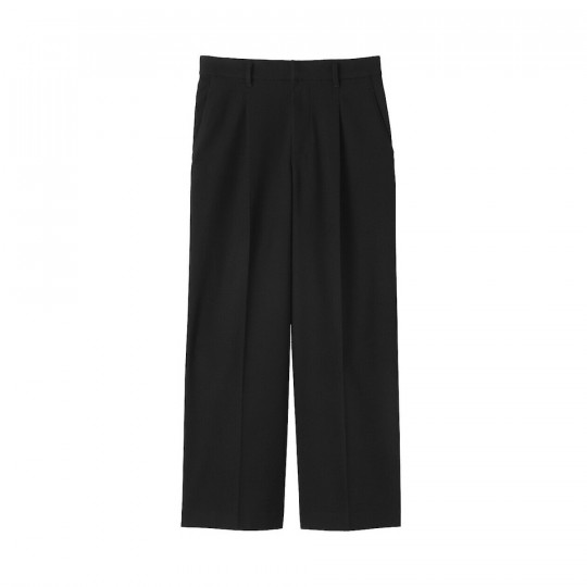Spodnie szerokie z wełną czarne