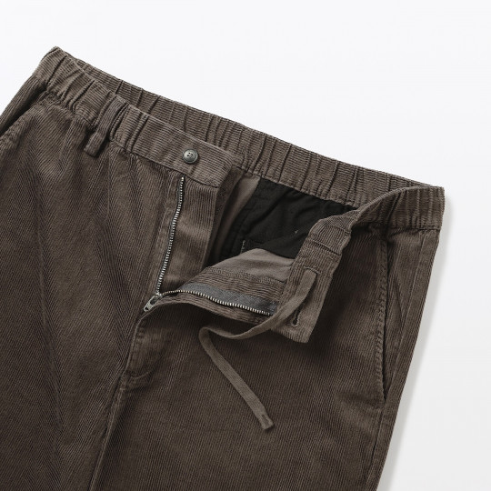 Spodnie sztruksowe easy fit szarobrązowe