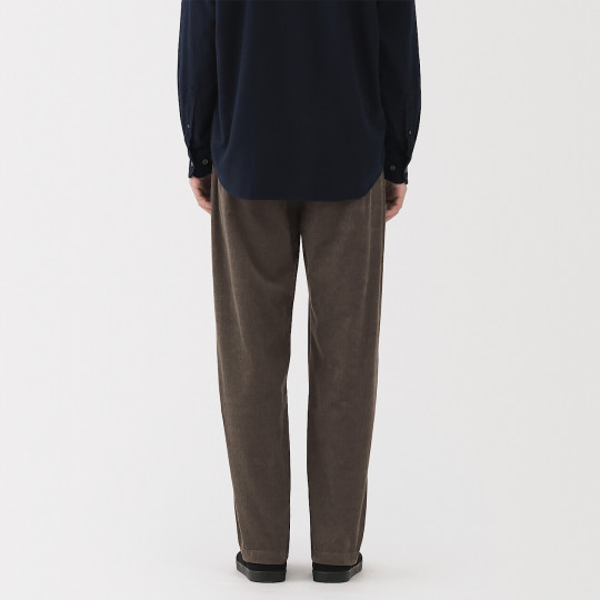 Spodnie sztruksowe easy fit brązowe