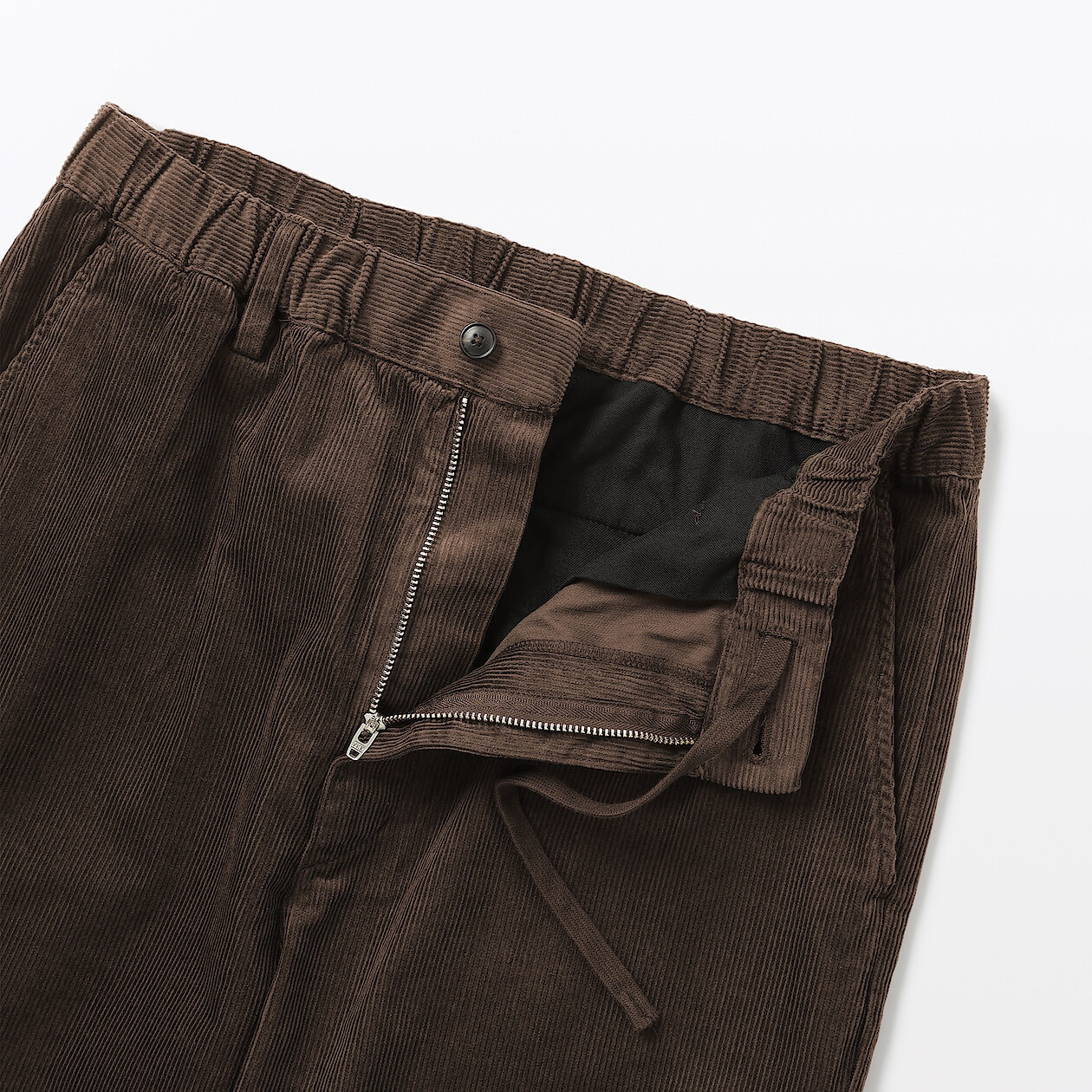 Spodnie sztruksowe easy fit brązowe