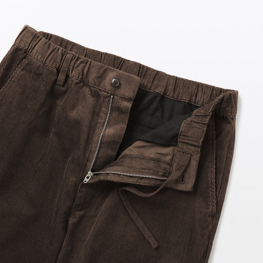 Spodnie sztruksowe easy fit brązowe