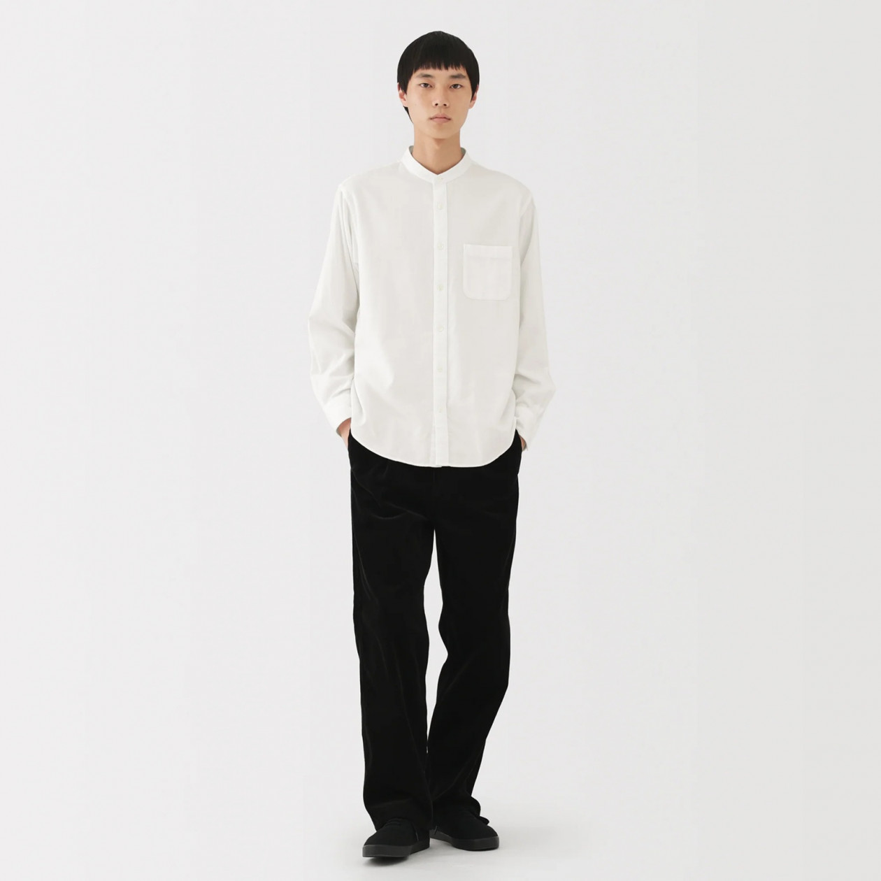 Koszula flanelowa ze stójką biała