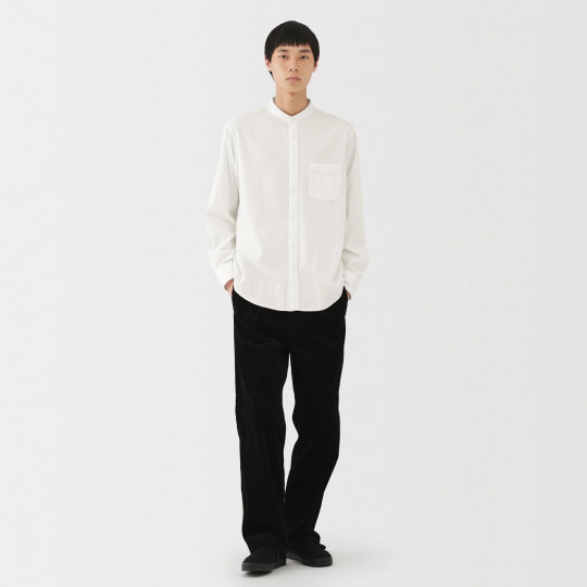 Koszula flanelowa ze stójką biała