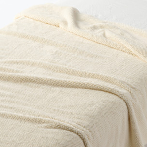 Koc ciepły 140x200 cm kremowy