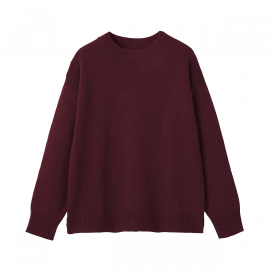 Sweter z wełny andyjskiej bordowy