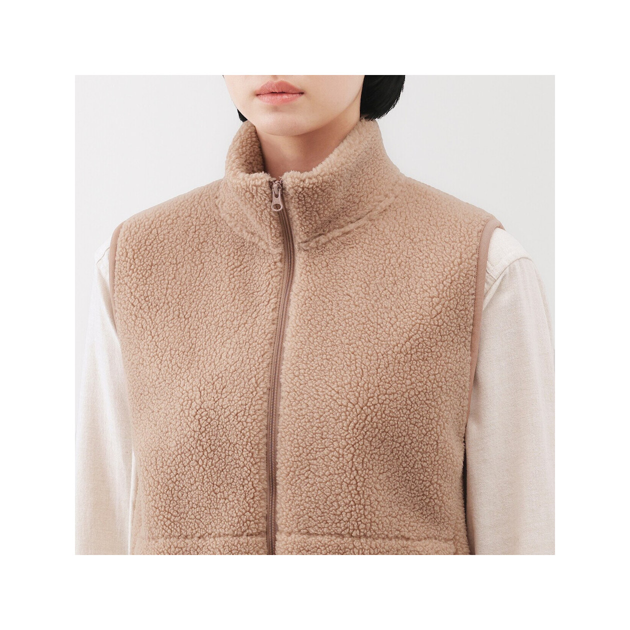 Kamizelka z polaru kremowa