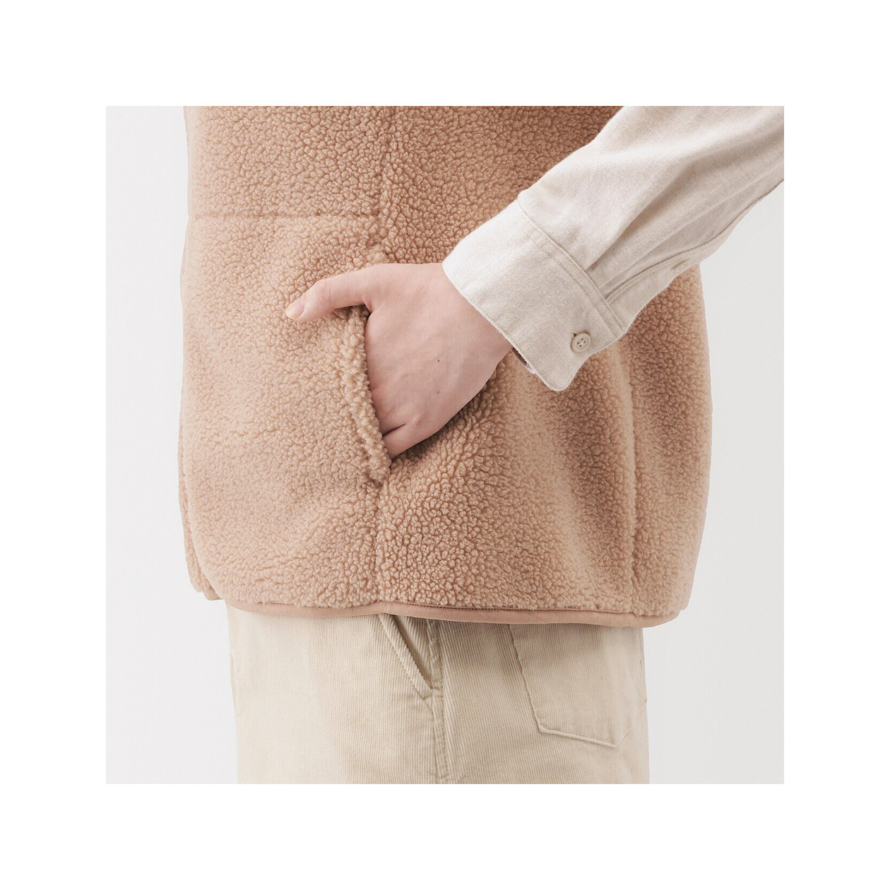 Kamizelka z polaru kremowa