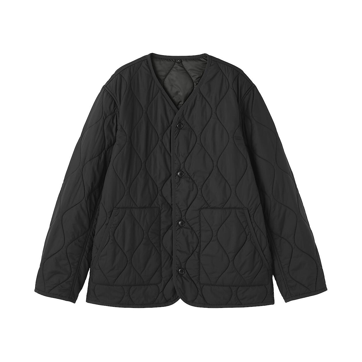 Kurtka pikowana bez kołnierza czarna