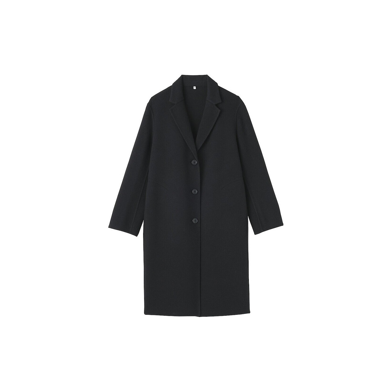 Płaszcz z wełną merino czarny