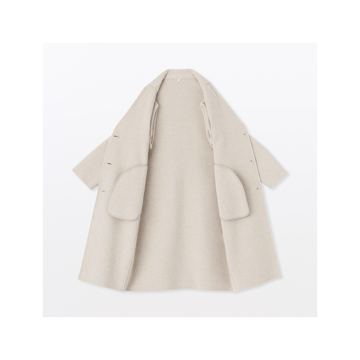Płaszcz z wełną merino beżowy