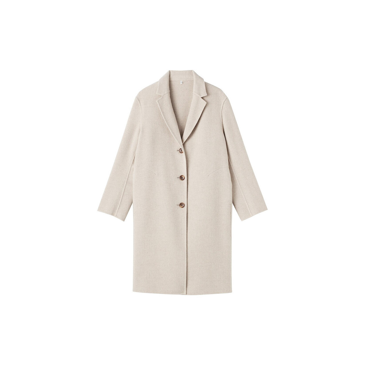 Płaszcz z wełną merino beżowy