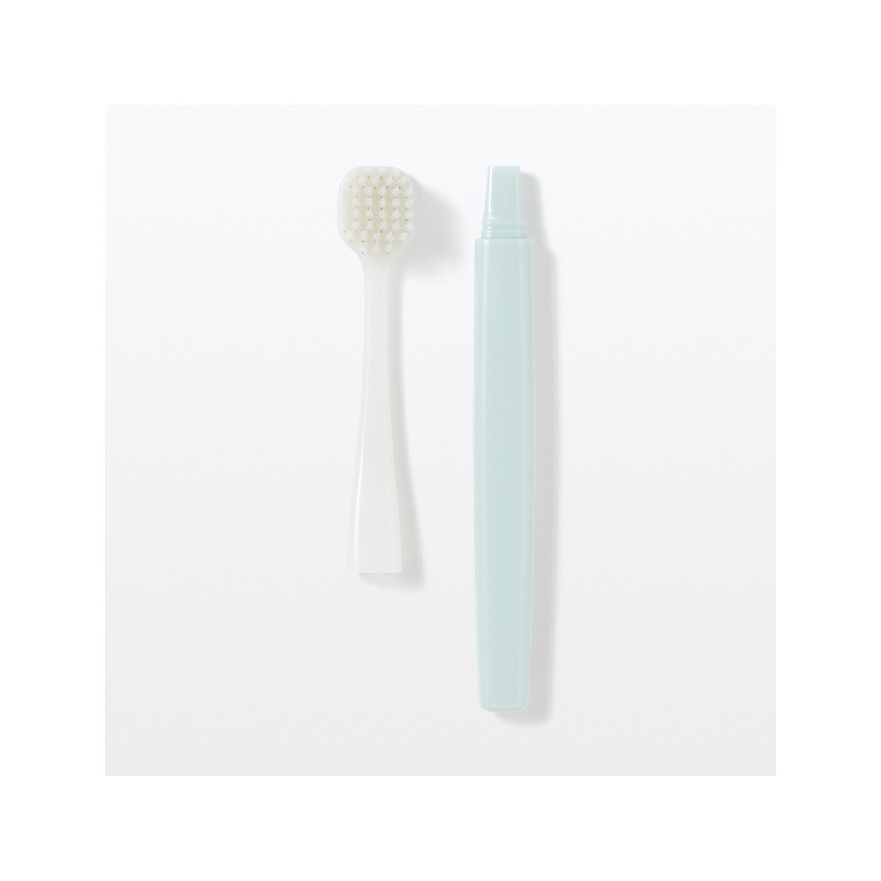 Szczoteczka do zębów z wymienną główką szeroka średnia niebieska