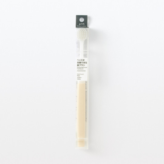 Szczoteczka do zębów z wymienną główką szeroka miękka żółta