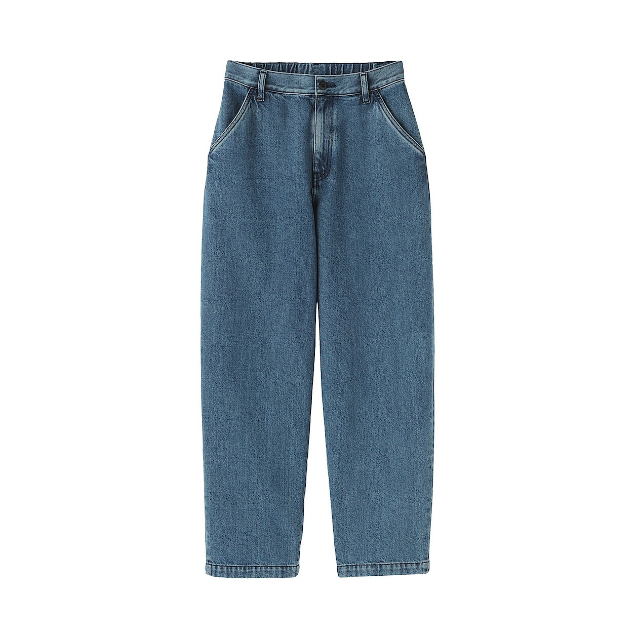 Spodnie szerokie z kapoku denim niebieskie