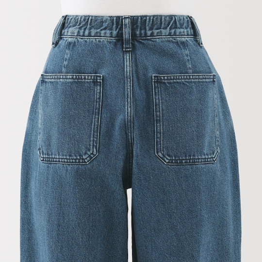 Spodnie szerokie z kapoku denim niebieskie