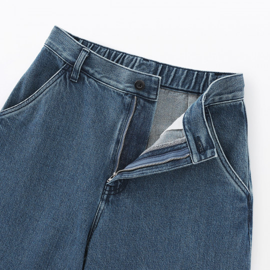 Spodnie szerokie z kapoku denim niebieskie