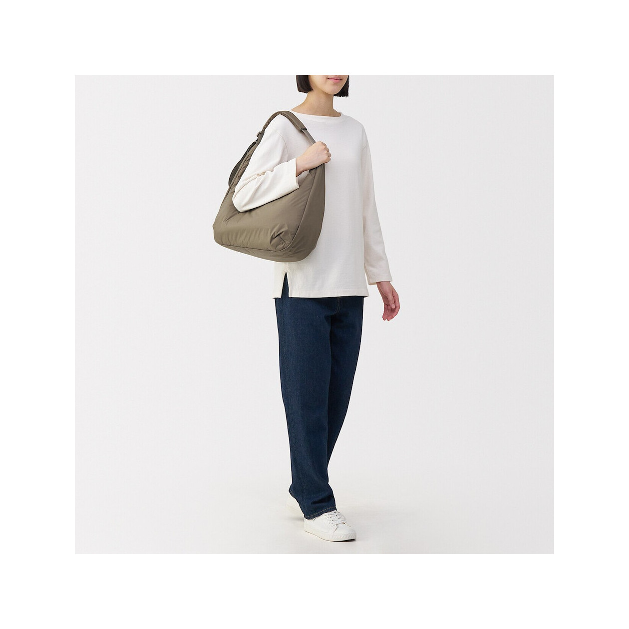 Torba z recyklingu wodoodporna miękka beżowa