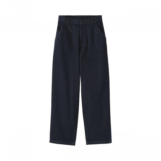 Spodnie szerokie z kapoku denim granatowe