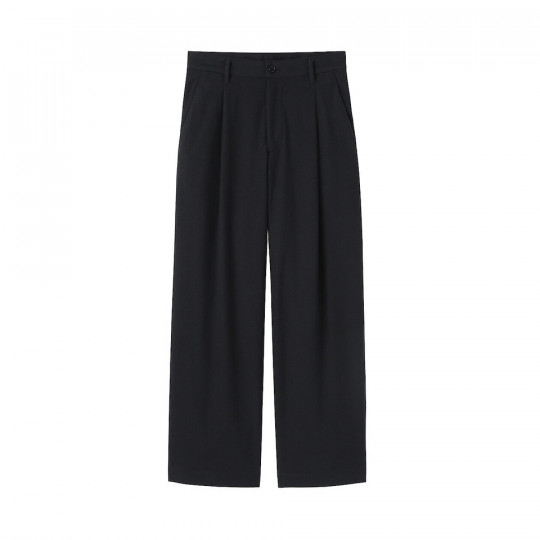 Spodnie z zakładkami szerokie czarne