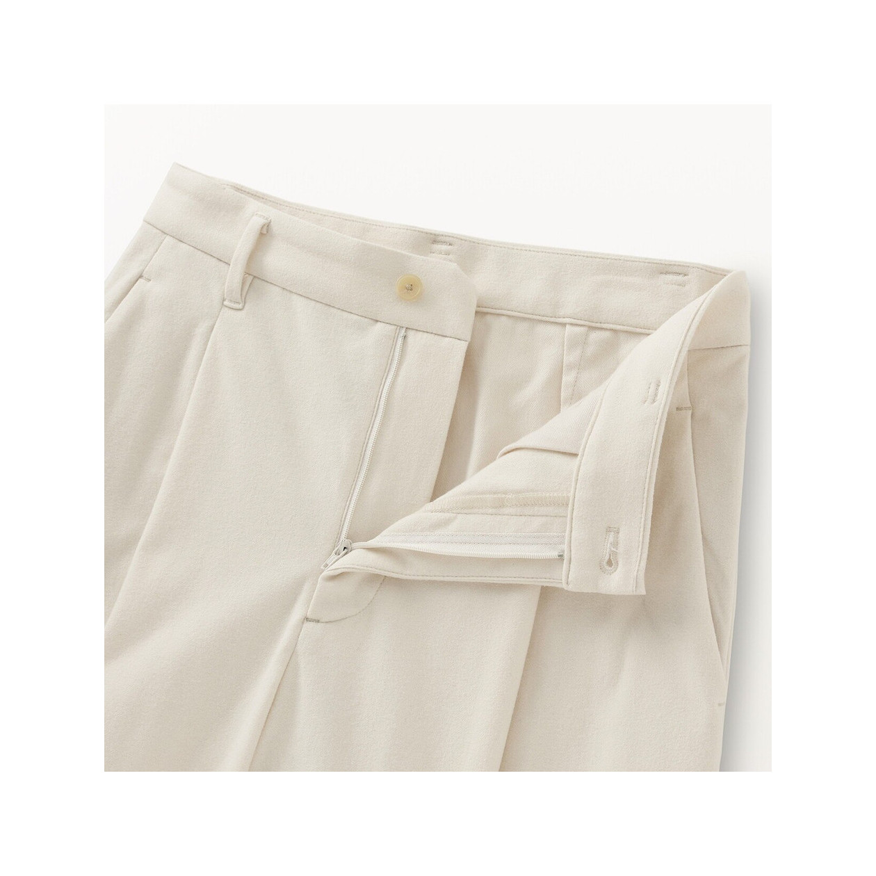 Spodnie z zakładkami szerokie kremowe