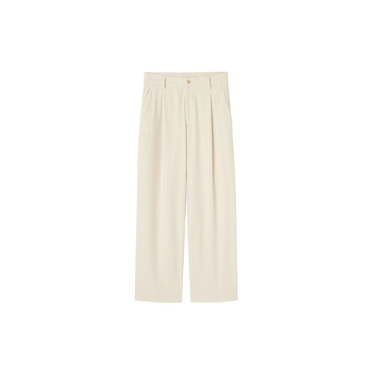 Spodnie z zakładkami szerokie kremowe