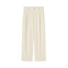 Spodnie z zakładkami szerokie kremowe