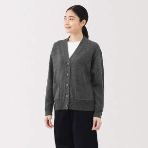 Kardigan wełniany grafitowy