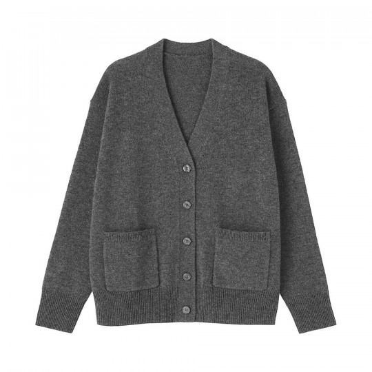 Kardigan wełniany grafitowy