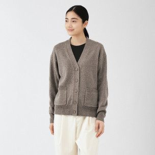 Kardigan wełniany brązowy