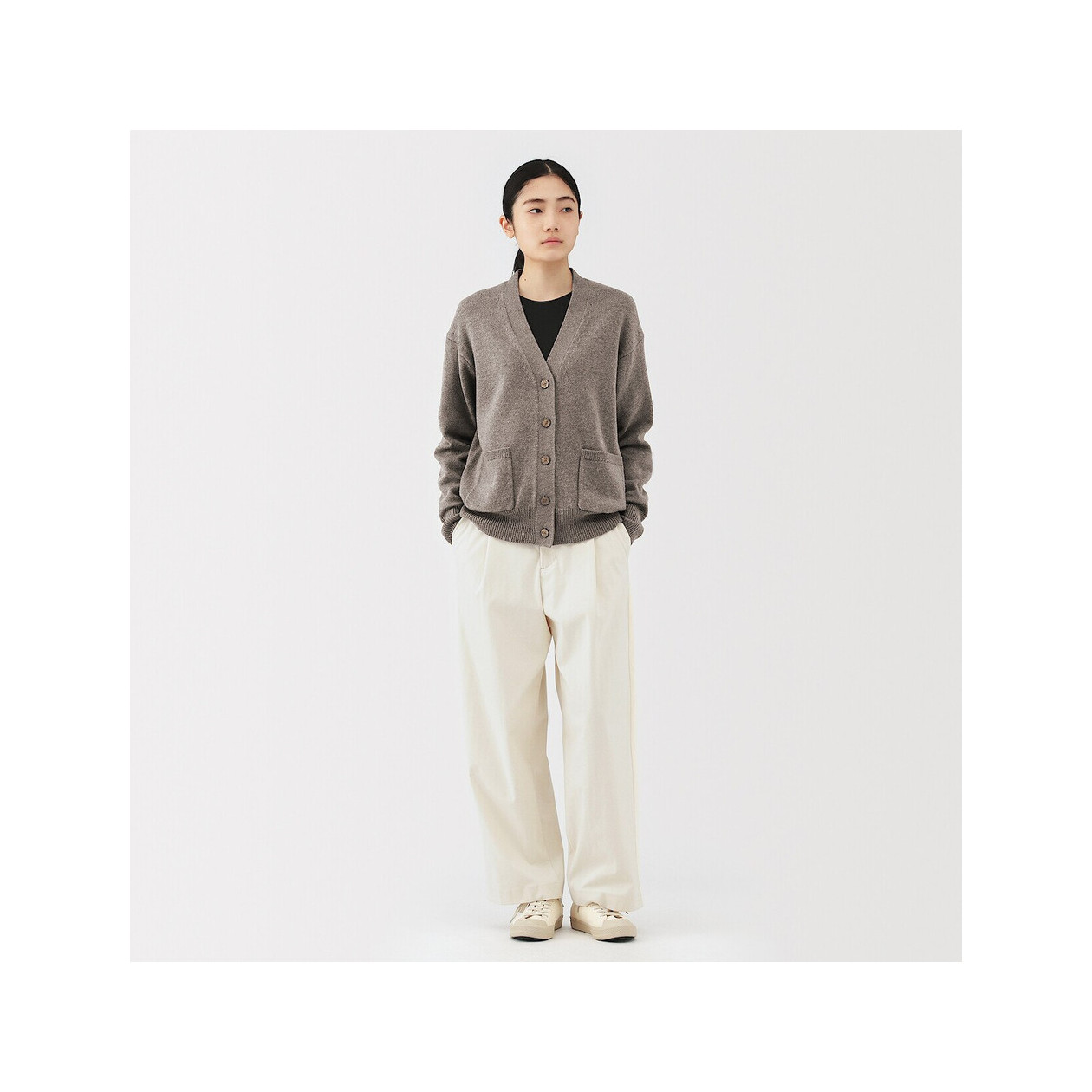 Kardigan wełniany brązowy