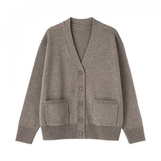 Kardigan wełniany brązowy