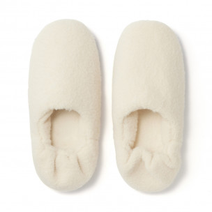 Kapcie ciepłe kremowe