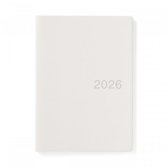 Kalendarz 2026 tygodniowy B6 winylowy biały