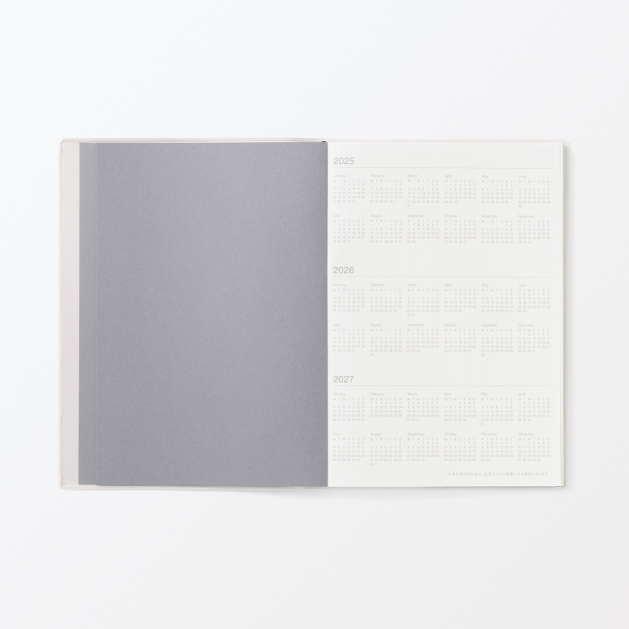 Kalendarz 2026 tygodniowy A6 winylowy biały