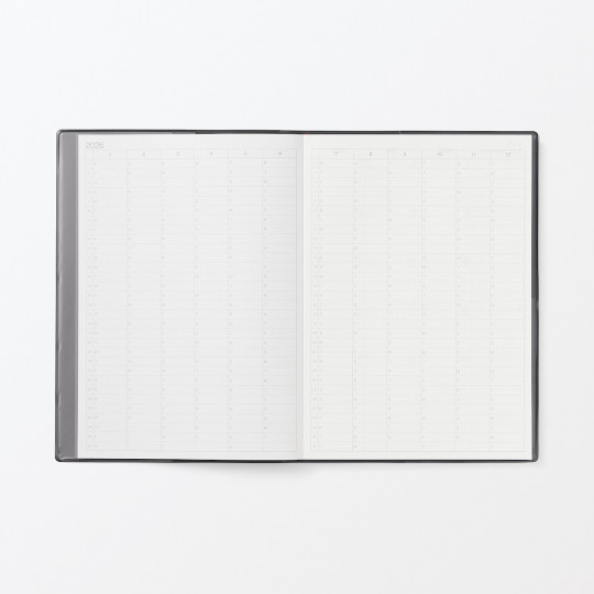 Kalendarz 2026 tygodniowy A5 winylowy grafitowy