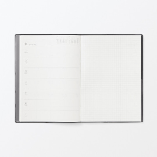 Kalendarz 2026 tygodniowy A5 winylowy grafitowy