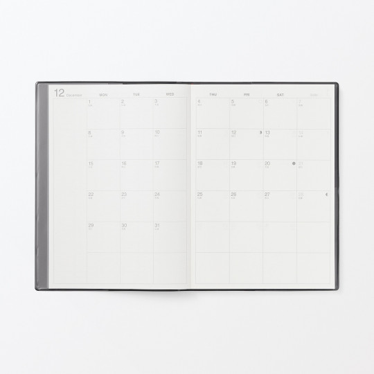 Kalendarz 2026 tygodniowy B6 winylowy grafitowy