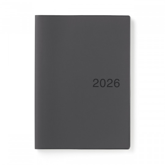 Kalendarz 2026 tygodniowy A6 winylowy grafitowy