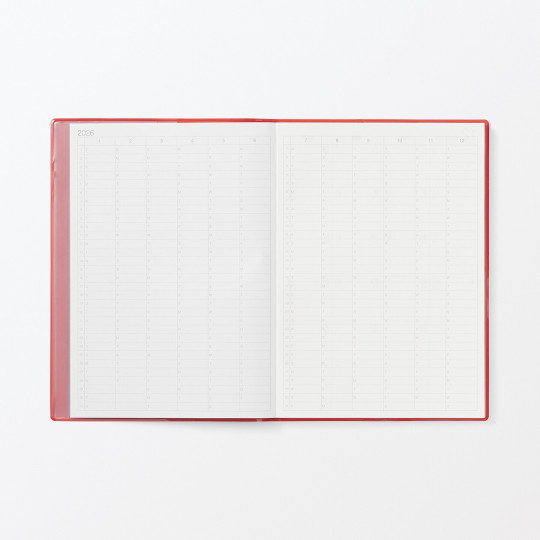 Kalendarz 2026 tygodniowy A5 winylowy czerwony