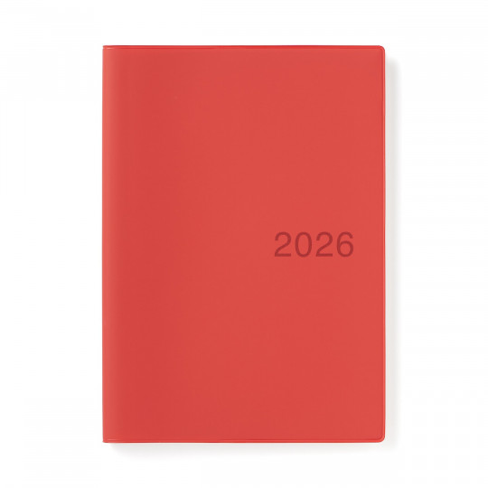 Kalendarz 2026 tygodniowy A5 winylowy czerwony