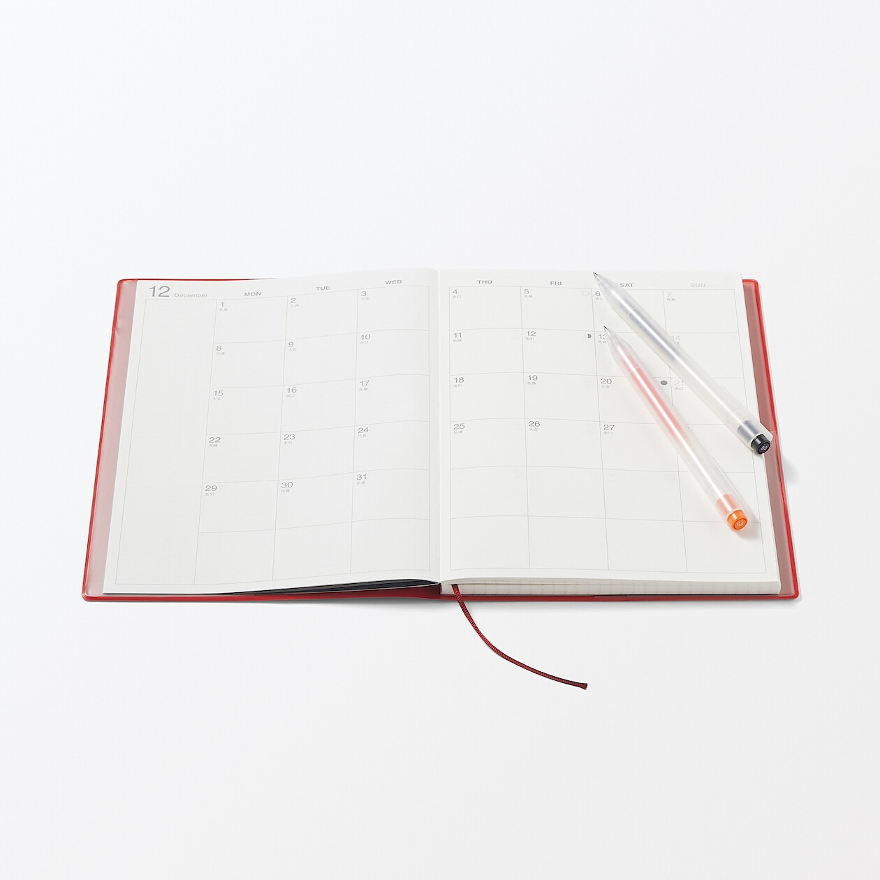 Kalendarz 2026 tygodniowy B6 winylowy czerwony