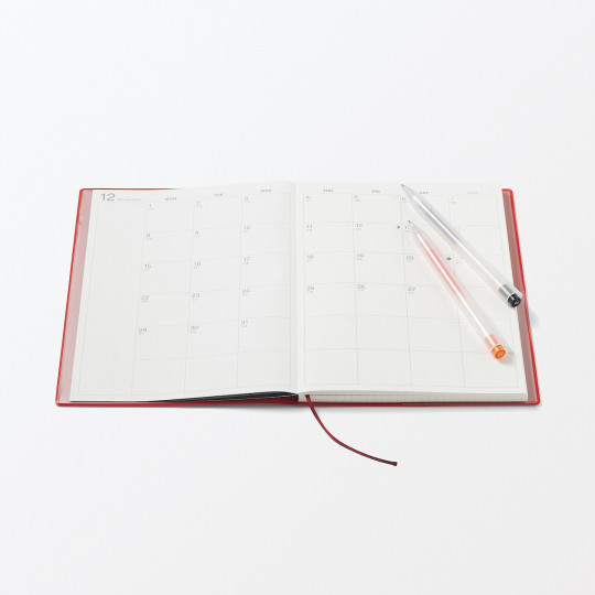 Kalendarz 2026 tygodniowy B6 winylowy czerwony