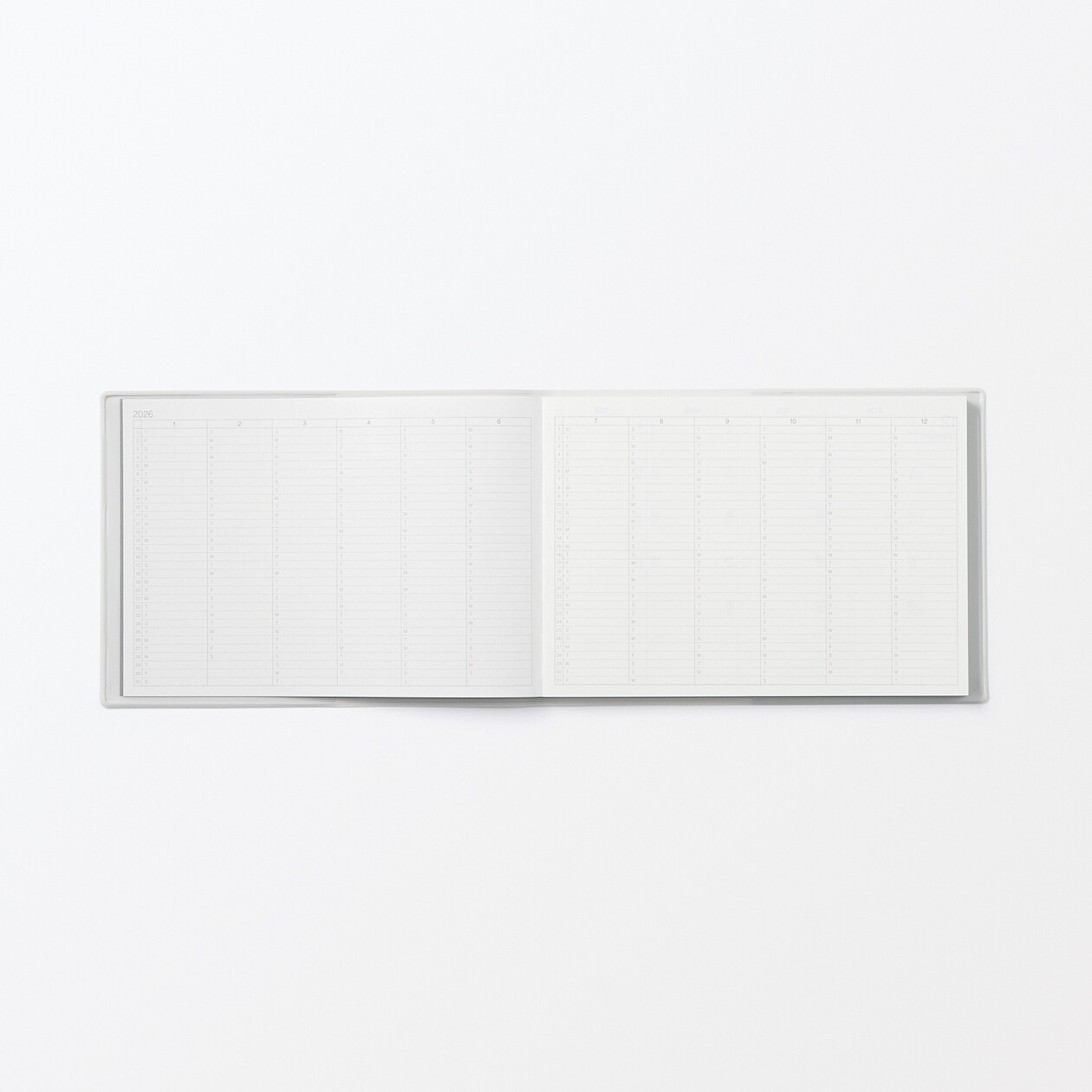 Kalendarz 2026 tygodniowy poziomy B5 winylowy biały