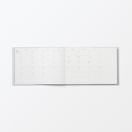 Kalendarz 2026 tygodniowy poziomy B5 winylowy biały