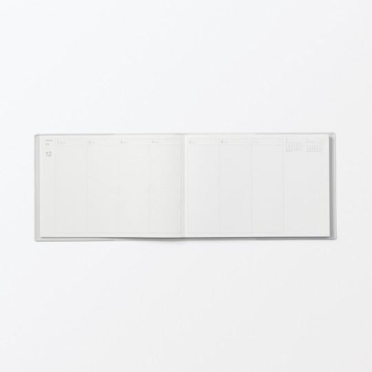 Kalendarz 2026 tygodniowy poziomy B5 winylowy biały