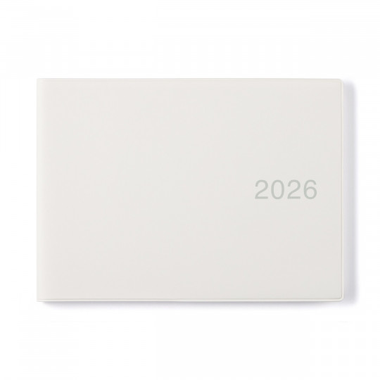 Kalendarz 2026 tygodniowy poziomy B5 winylowy biały