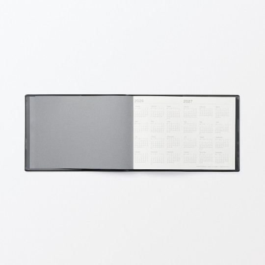 Kalendarz 2026 tygodniowy poziomy B5 winylowy grafitowy